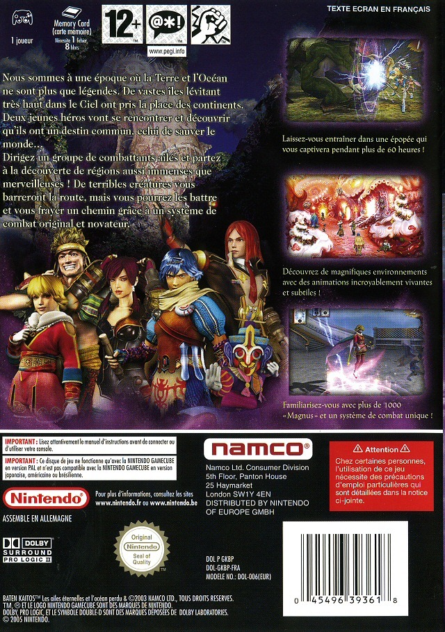 Baten Kaitos Les Ailes Eternelles Et L'Ocean Perdu Game Cube
