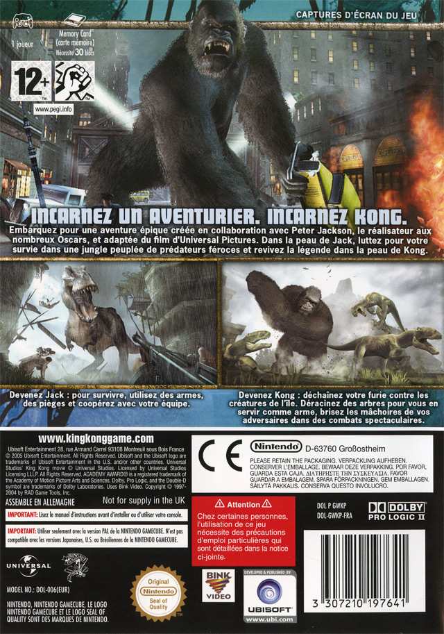 Jeux Vidéo Peter Jackson'S King Kong The Official Game Of The Movie Game Cube