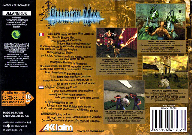 Jeux Vidéo Shadow Man Nintendo 64