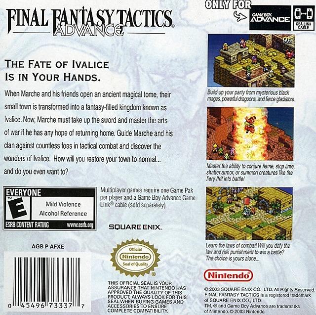 Jeux Vidéo Final Fantasy Tactics Advance Game Boy Advance
