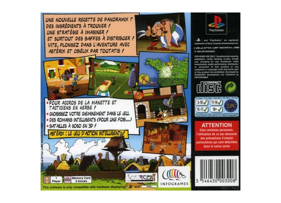 Lot De 4 Jeux Astérix Sur PS1 – Version Française – Loose – PlayStation Sony