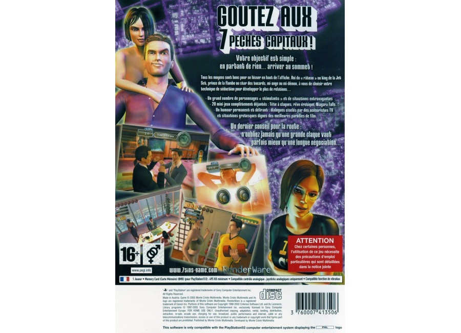 Jeux Vidéo 7 Sins PlayStation 2 (PS2) d