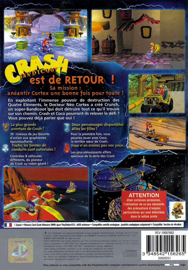 Jeux Vidéo Crash Bandicoot La Vengeance De Cortex (Platinum) PlayStation 2 (PS2)
