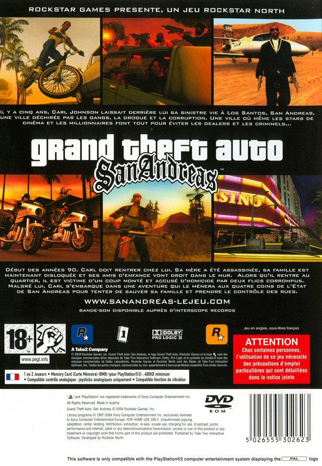 Jeux Vidéo Grand Theft Auto San Andreas PlayStation 2 (PS2) d'occasion