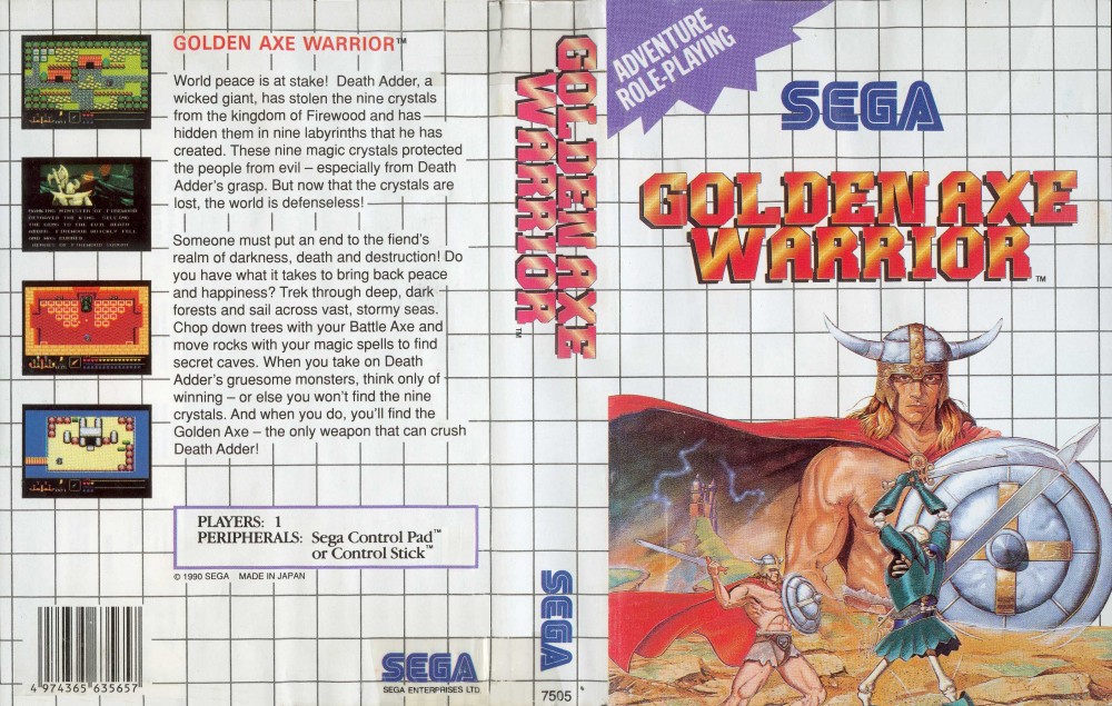 Jeux Vidéo Golden Axe Warrior Master System