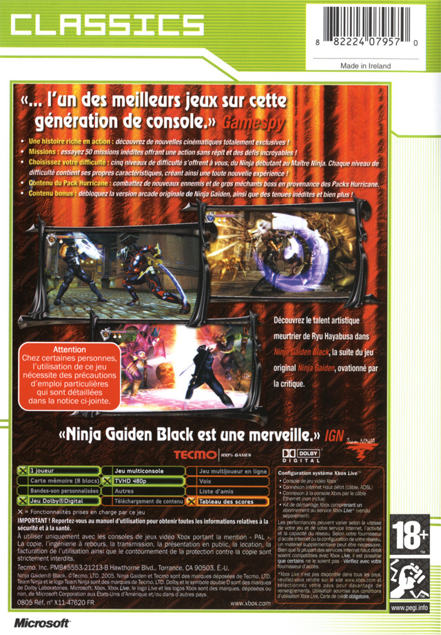 Jeux Vidéo Ninja Gaiden Black Xbox