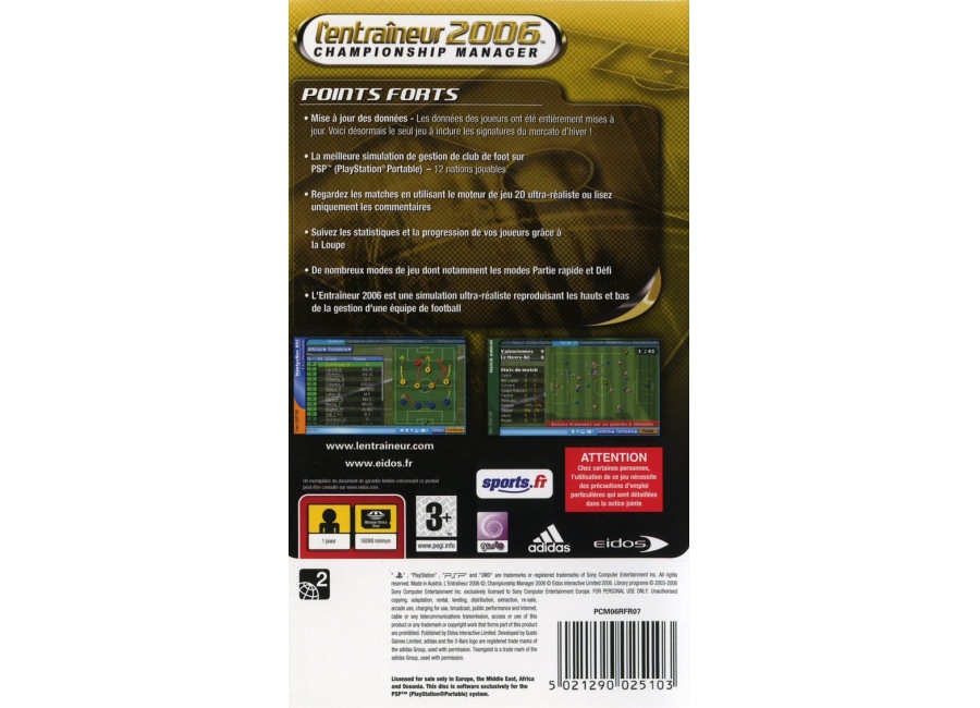 Jeux Video L Entraineur 06 Championship Manager Playstation Portable Psp D Occasion