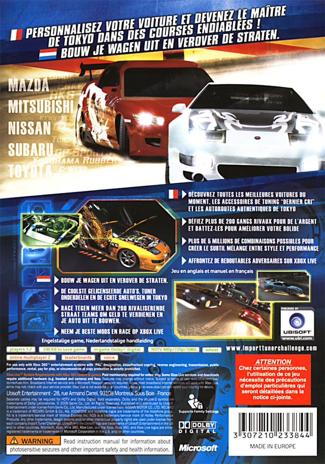 Jeux Vidéo Import Tuner Challenge Xbox 360