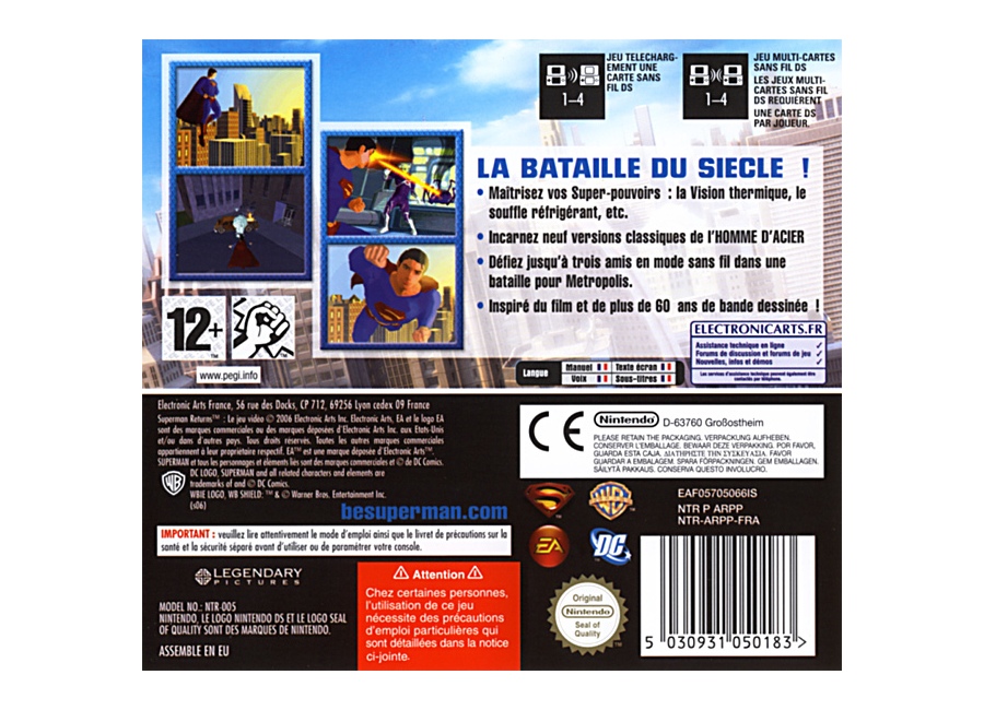 Jeux Video Superman Returns Ds D Occasion
