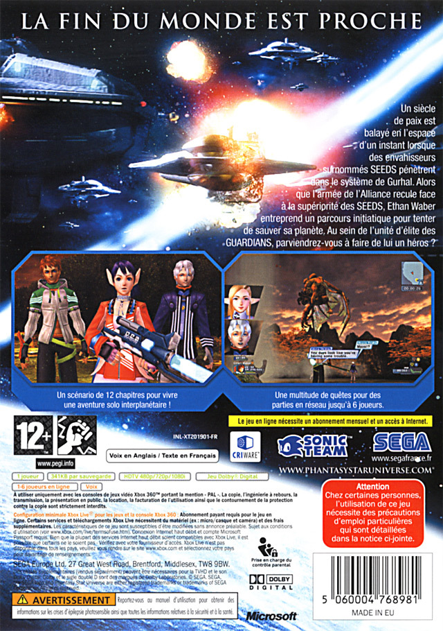 Jeux Vidéo Phantasy Star Universe Xbox 360