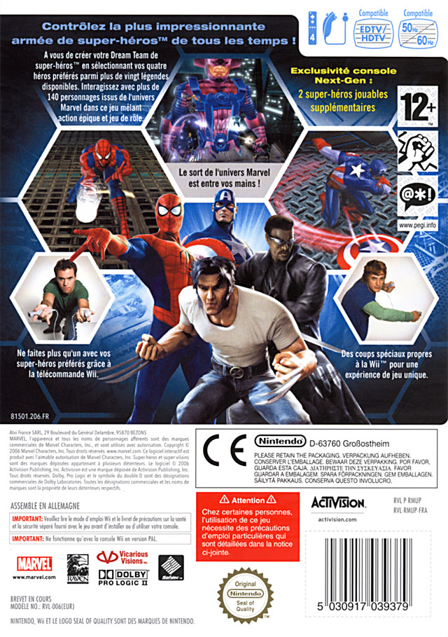 Jeux Vidéo Marvel Ultimate Alliance Wii