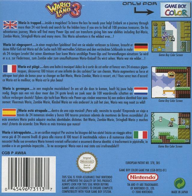 Wario Land 3 Game Boy Color