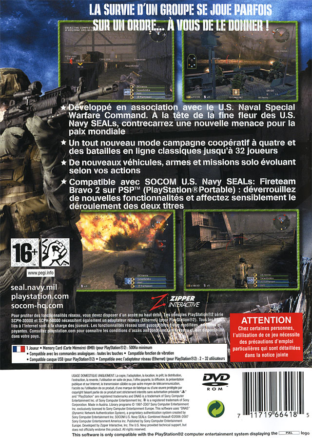 Jeux Vidéo Socom Combined Assault PlayStation 2 (PS2)