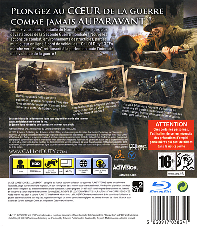 Jeux Vidéo Call Of Duty 3 PlayStation 3 (PS3)