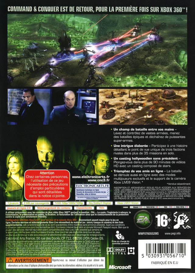 Jeux Vidéo Command & Conquer 3 Les Guerres Du Tiberium Xbox 360
