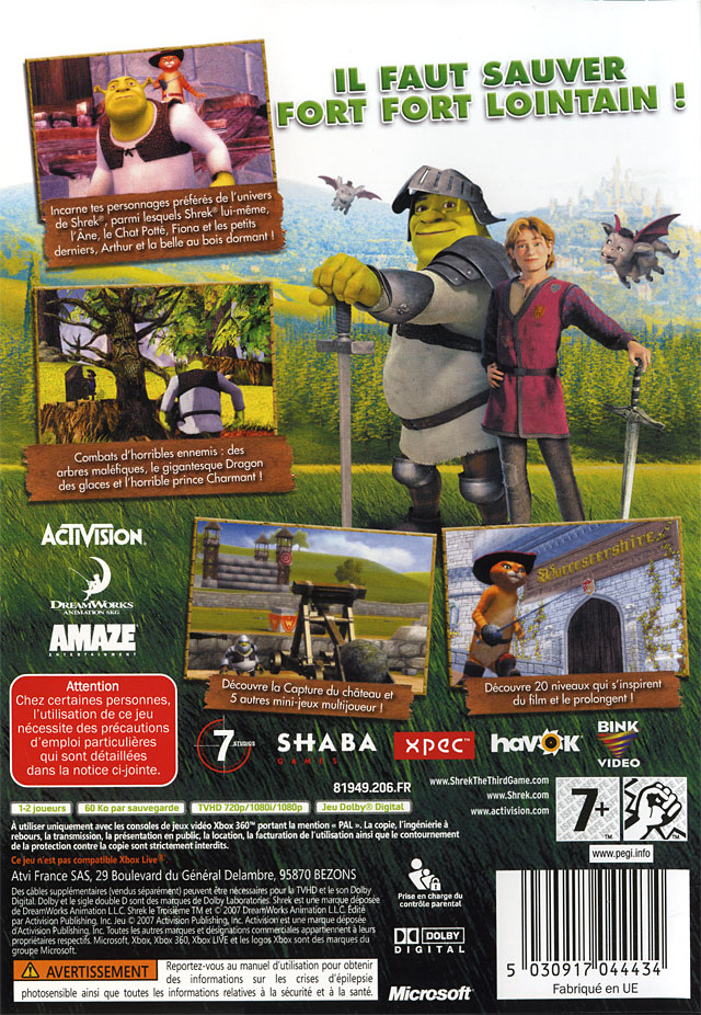 Jeux Vidéo Shrek Le Troisieme Xbox 360