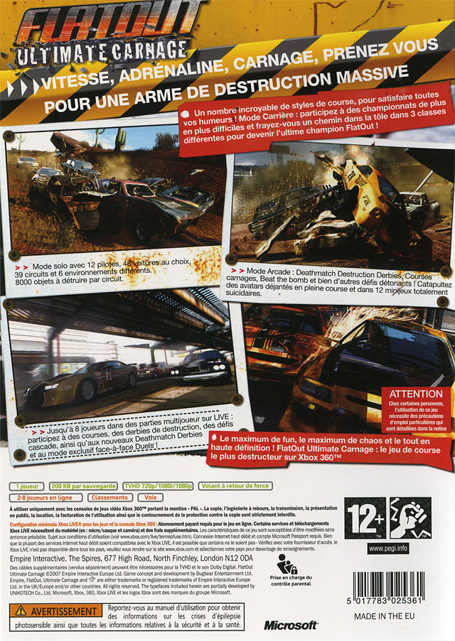 Jeux Vidéo Flatout Ultimate Carnage Xbox 360
