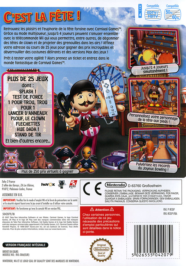 Jeux Vidéo Carnival Fete Foraine Wii