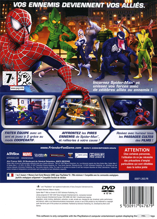 Jeux Vidéo Spider-Man Allié Ou Ennemi PlayStation 2 (PS2)