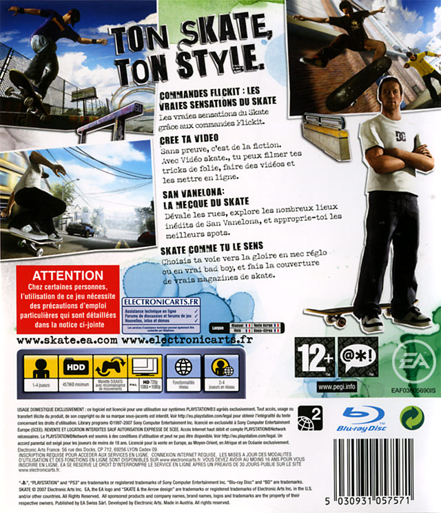 Jeux Vidéo Skate PlayStation 3 (PS3)