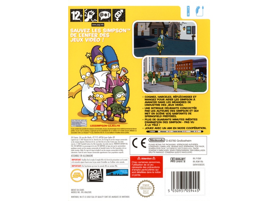 Jeux Vidéo Les Simpsons Le Jeu Wii d