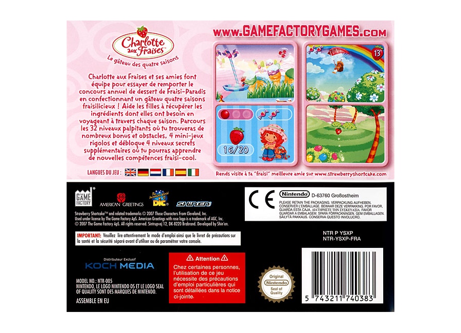 Jeux Video Charlotte Aux Fraises Le Gateau Des Quatre Saisons Ds D Occasion