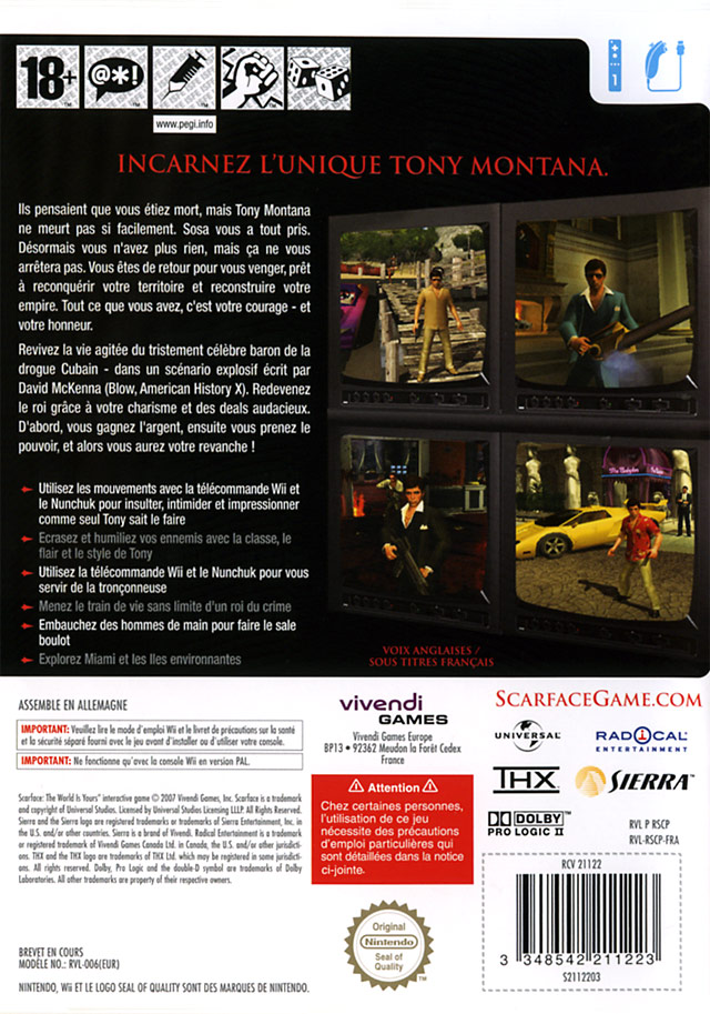 Jeux Vidéo Scarface The World Is Yours Wii