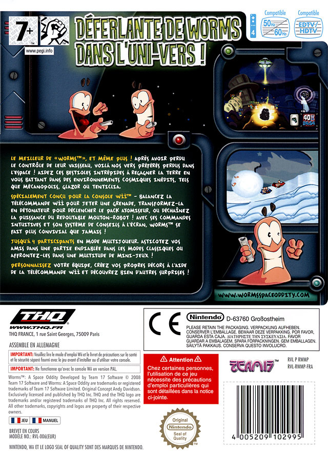 Jeux Vidéo Worms L'Odyssée Spatiale Wii