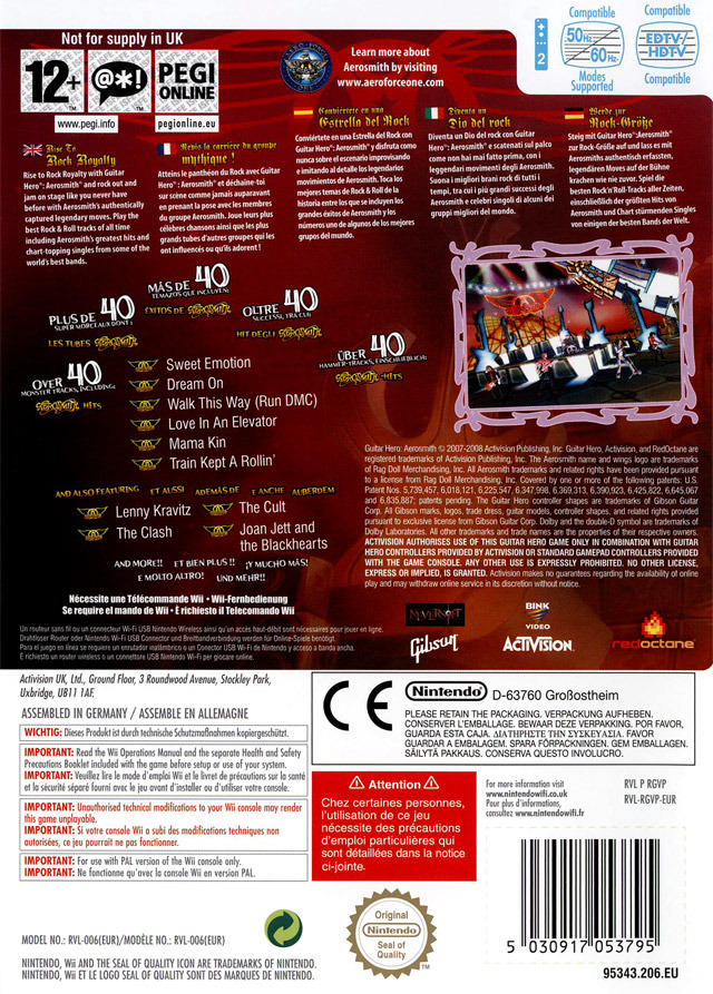 Jeux Vidéo Guitar Hero Aerosmith Wii