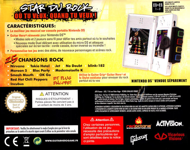 Guitar Hero On Tour + Guitare Ds