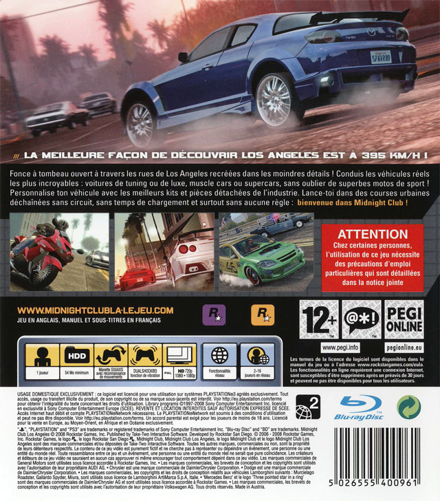 Jeux Vidéo Midnight Club Los Angeles PlayStation 3 (PS3)