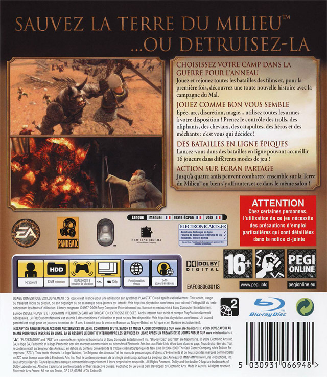 Jeux Vidéo Le Seigneur Des Anneaux L' Age Des Conquetes PlayStation 3 (PS3)