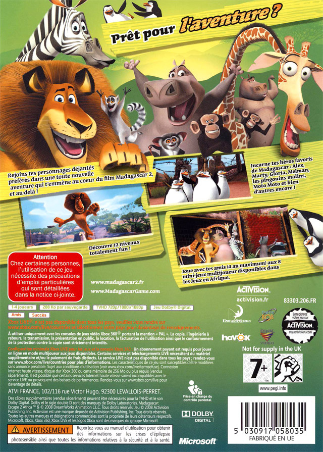 Jeux Vidéo Madagascar 2 Xbox 360 d'occasion