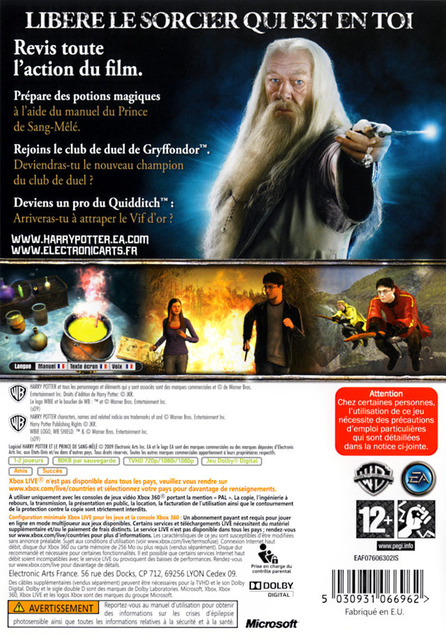 Jeux Vidéo Harry Potter Et Le Prince De Sang-Mele Xbox 360