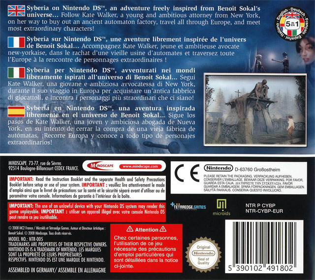 Jeux Vidéo Syberia Ds