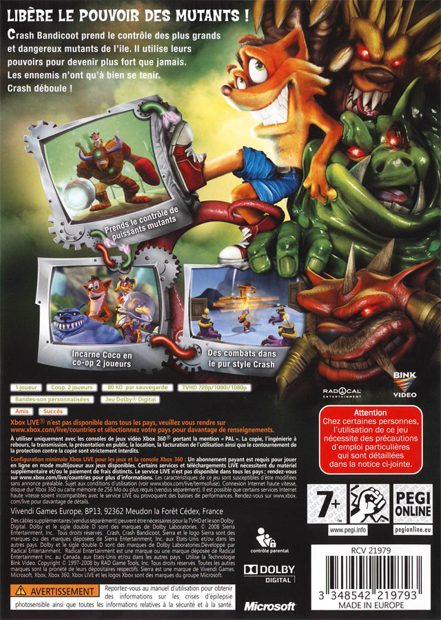 Jeux Vidéo Crash Generation Mutant Xbox 360