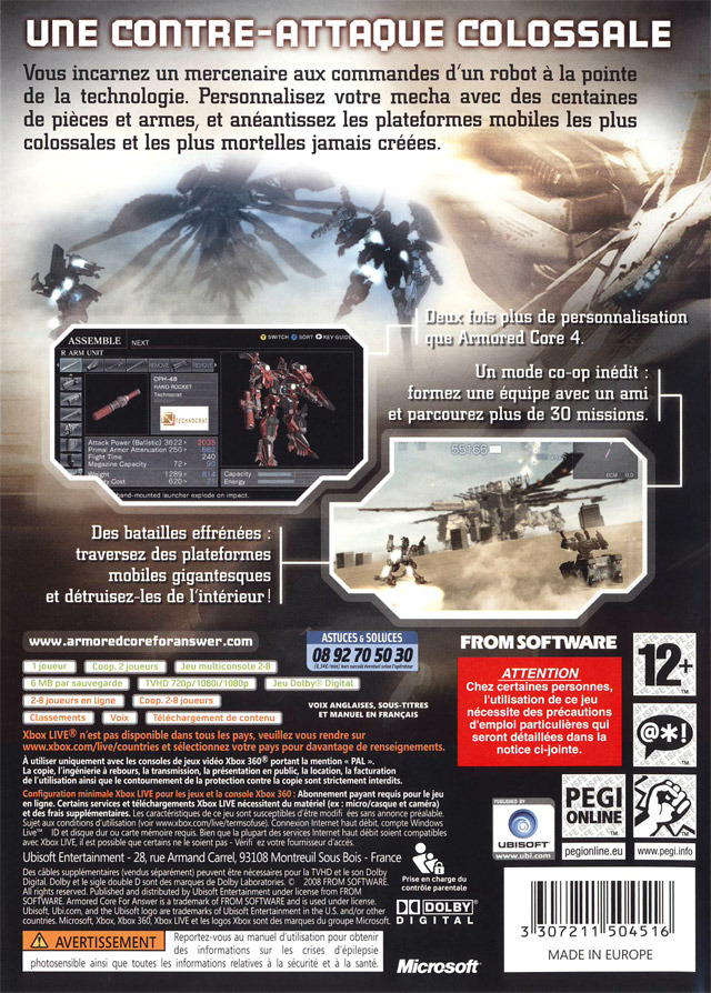 Jeux Vidéo Armored Core For Answer Xbox 360