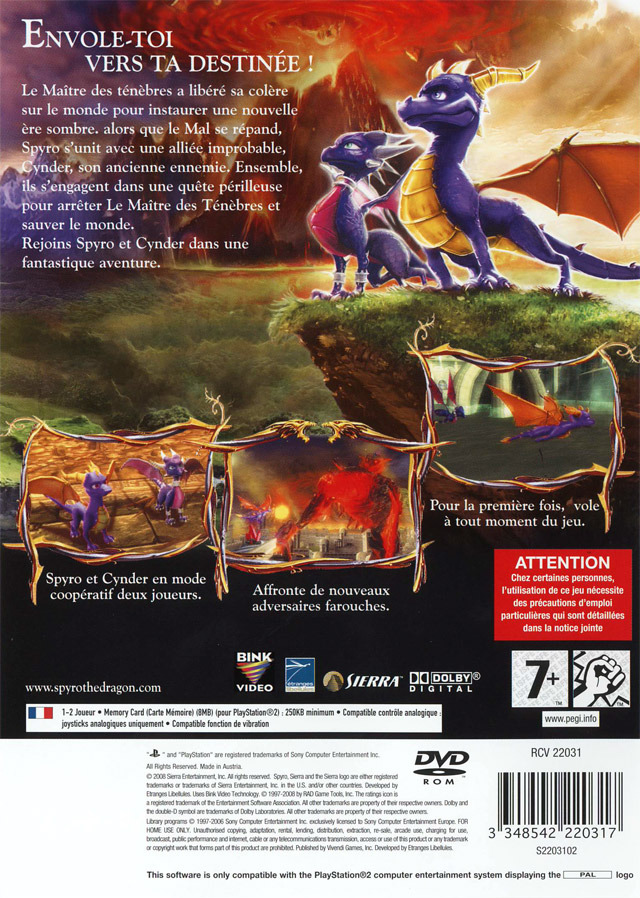 Jeux Vidéo La Legende De Spyro Naissance D'Un Dragon PlayStation 2 (PS2)