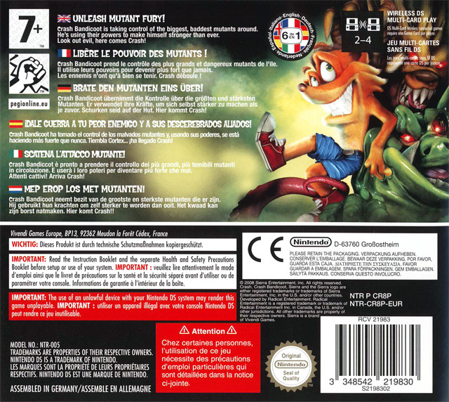 Jeux Vidéo Crash Génération Mutant Ds
