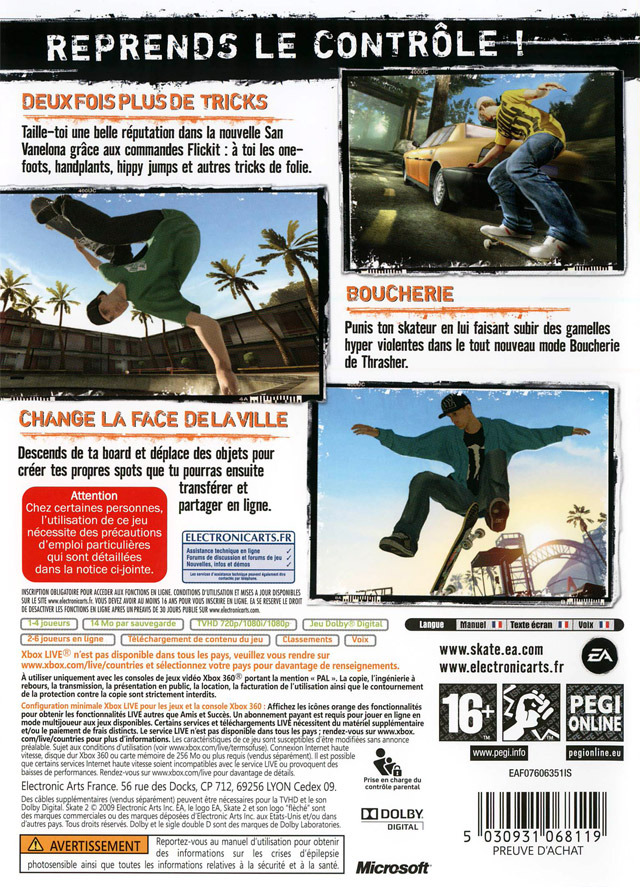 Jeux Vidéo Skate 2 Xbox 360