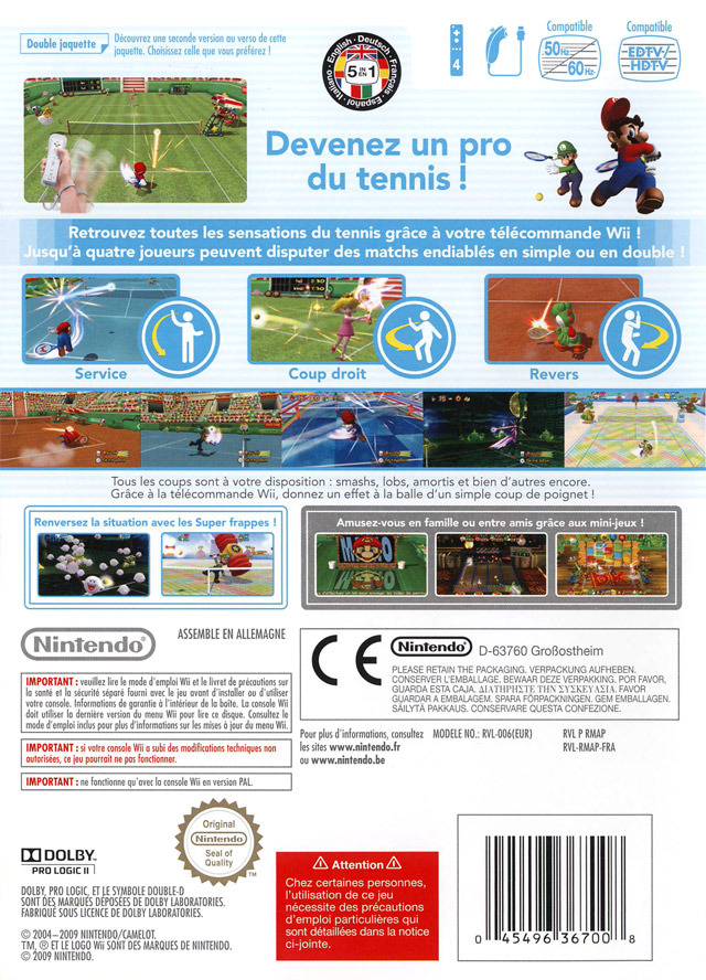 Jeux Vidéo Nouvelle Façon De Jouer ! Mario Power Tennis Wii