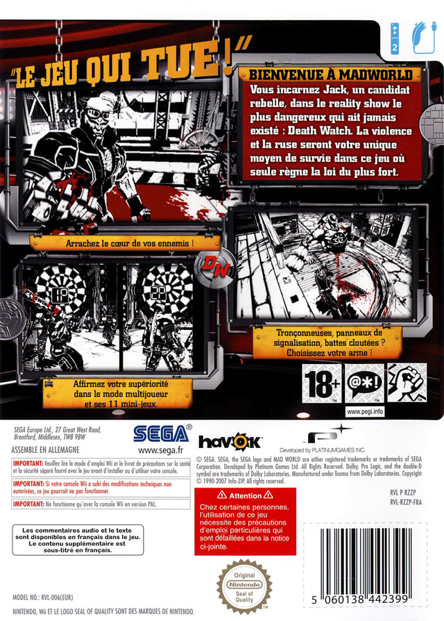 Jeux Vidéo Madworld Wii