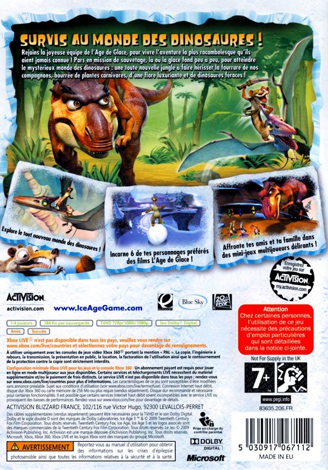 Jeux Vidéo L'Age De Glace 3 Xbox 360