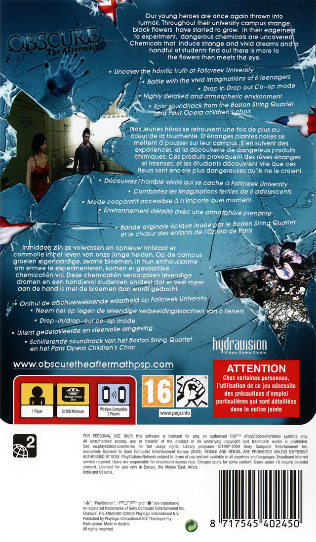 Obscure The Aftermath Playstation Portable (Psp)