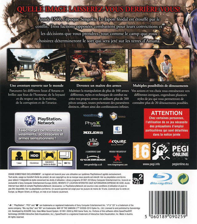 Jeux Vidéo Way Of The Samurai 3 PlayStation 3 (PS3)