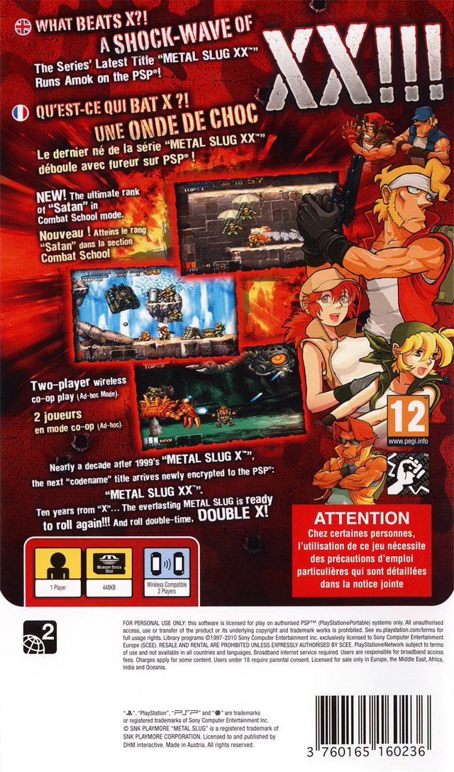 Jeux Vidéo Metal Slug Xx PlayStation Portable (Psp)