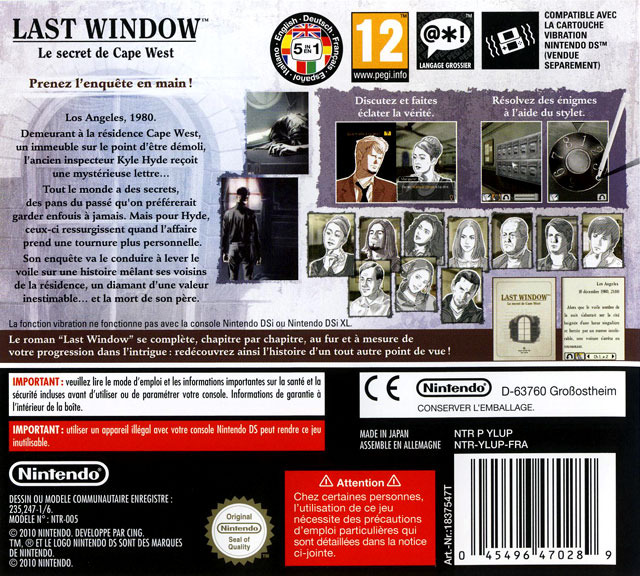 Last Window Le Secret De Cape West Ds