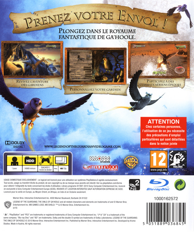 Jeux Vidéo Le Royaume De Ga'hoole La Légende Des Gardiens - Le Jeu Vidéo Playstation 3 (ps3)