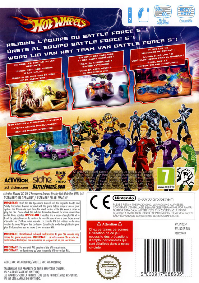 Jeux Vidéo Hot Wheels Battle Force 5 Wii d'occasion