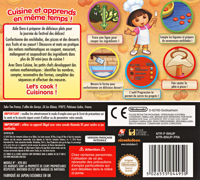 Jeux Vidéo Dora Cuisine Ds